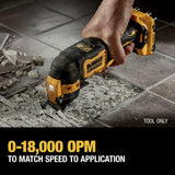 DeWalt DCS353NT Brushless Πολυεργαλείο Μπαταρίας 12V Li-Ion SOLO Με Εξαρτήματα & Βαλίτσα TStak