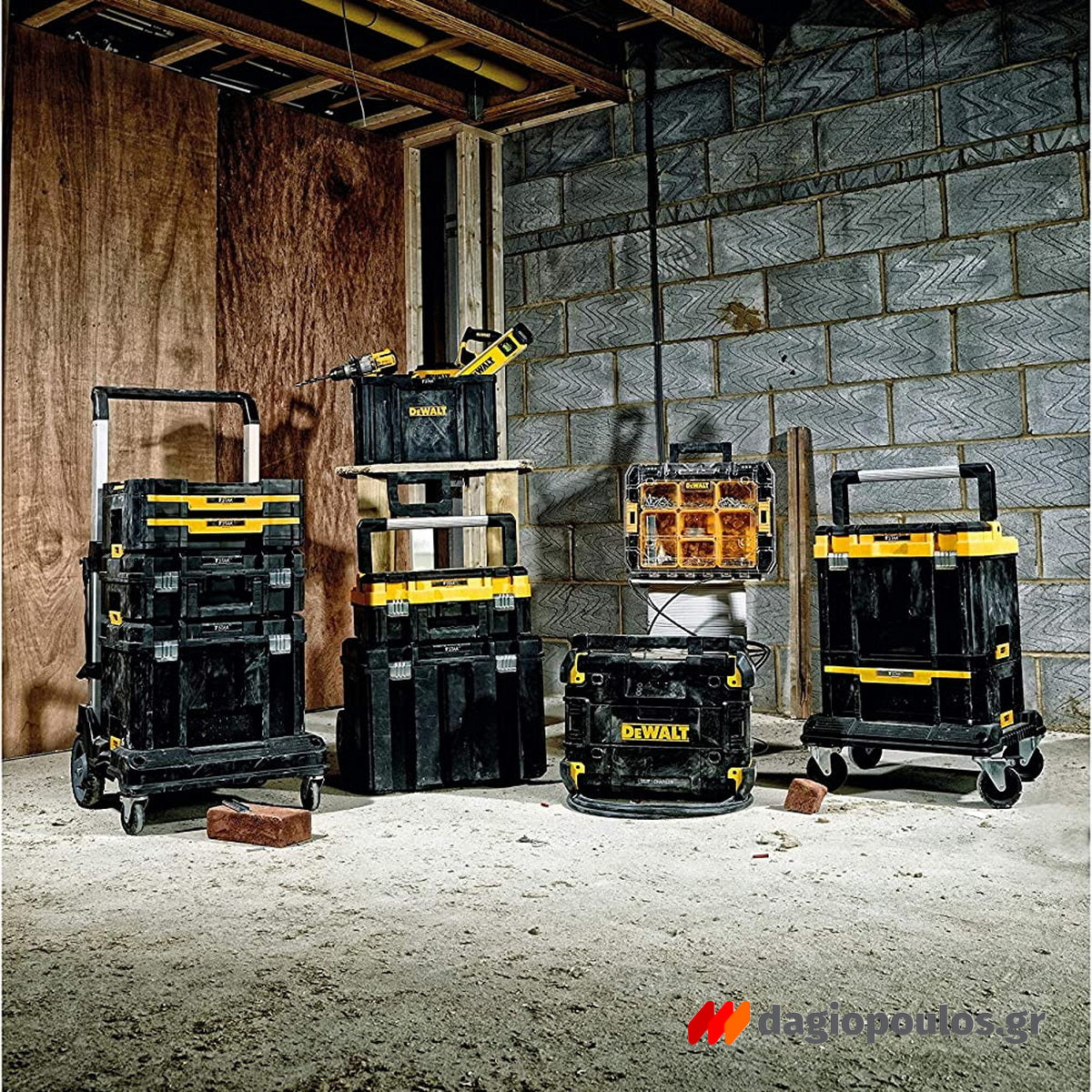 DeWalt DWST1-70705 T-Stak Εργαλειοθήκη Συρταριέρα Με Organiser & 6 Κύπελα Θήκες