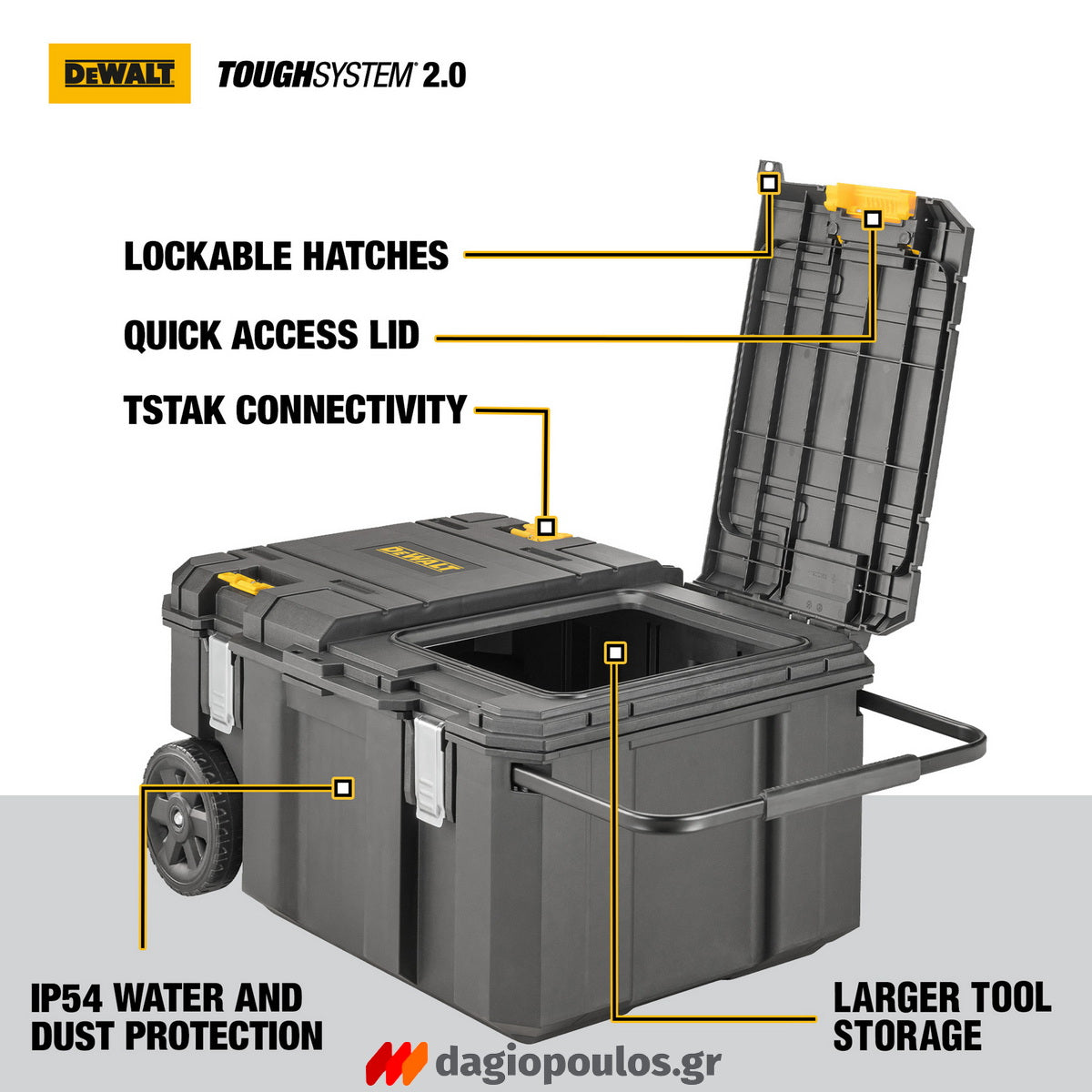 DeWalt DWST17871-1 T-Stak Εργαλειοθήκη Μπαούλο Τροχήλατη 113Ltr