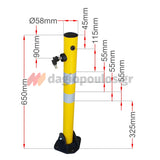 Κολωνάκι Μεταλλικό Στρογγυλό "Σπαστό" Απαγόρευσης Στάθμευσης & Οριοθέτησης Κίτρινο Με Κλειδαριά 65cm