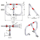 Μπάρα Παρεμπόδισης Παρκαρίσματος Αρθρωτή Γαλβανιζέ Τύπου C Με 3 Πόδια