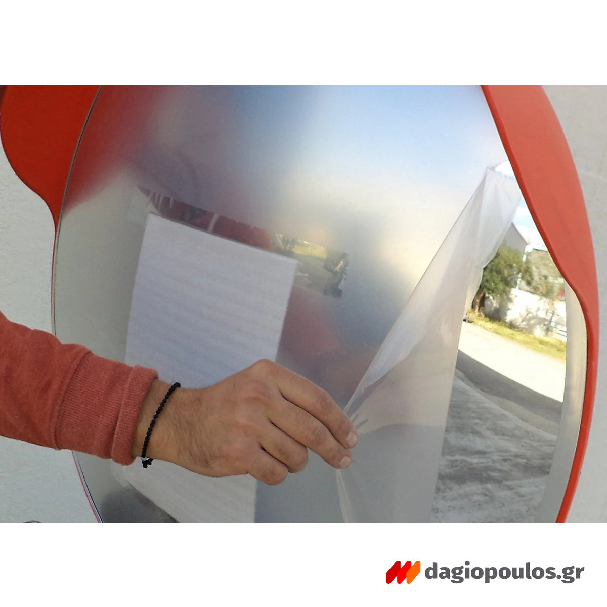 Καθρέφτης Ασφαλείας - Ελέγχου Πολυκαρβονικός Ενισχυμένος Με Γείσο 80cm