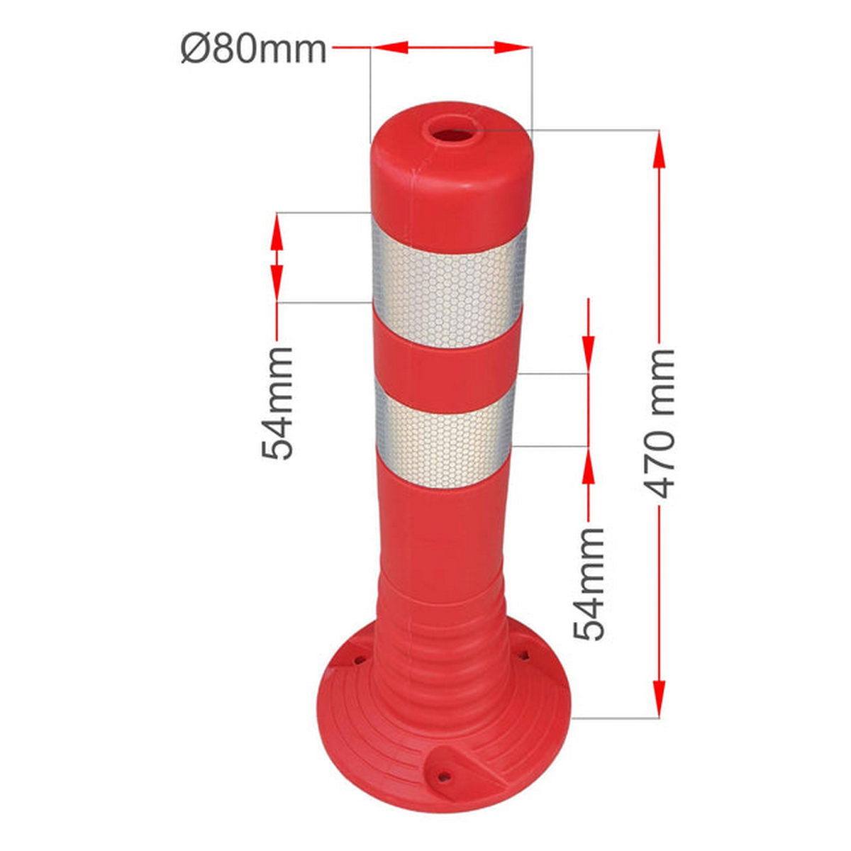 Κολωνάκι Σήμανσης Εύκαμπτο PU Πολυουρεθάνης Ενισχυμένο 45 cm