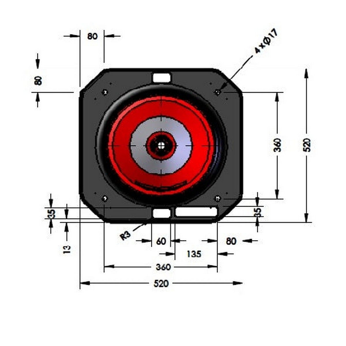 Κώνος PE Με Βαριά Λαστιχένια Βάση 100cm