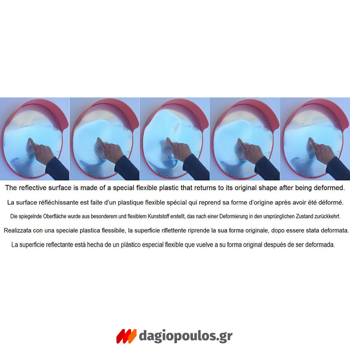 Καθρέφτης Ασφαλείας - Ελέγχου Πολυκαρβονικός Με Γείσο 60cm