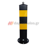 Κολωνάκι Μεταλλικό Τετράγωνο Σταθερό Απαγόρευσης Στάθμευσης & Οριοθέτησης Με Πυραμιδικό Τελείωμα και Κρίκο 52cm Σταθερό