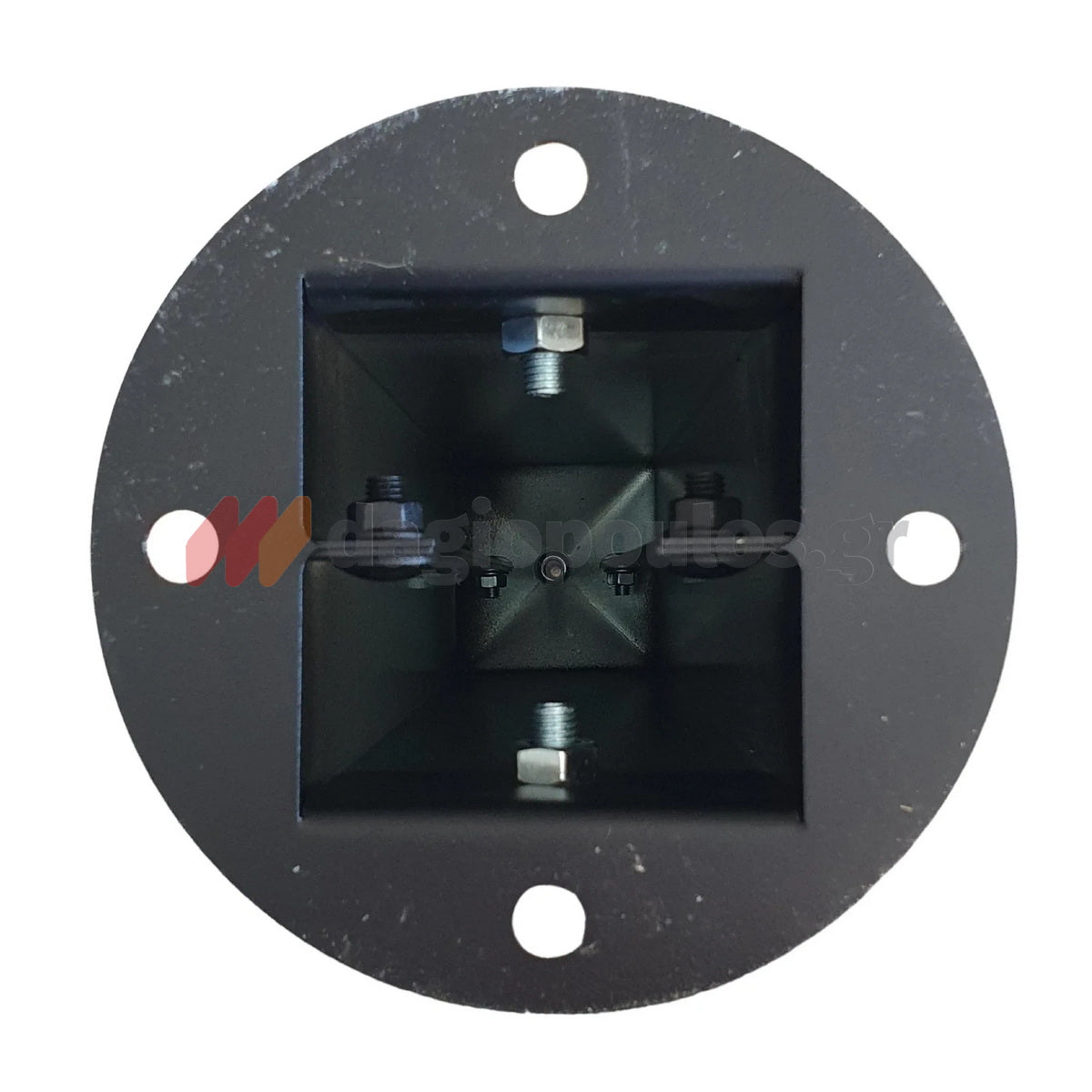 Κολωνάκι Μεταλλικό Τετράγωνο Σταθερό Απαγόρευσης Στάθμευσης & Οριοθέτησης Με Πυραμιδικό Τελείωμα και Κρίκο 52cm Σταθερό