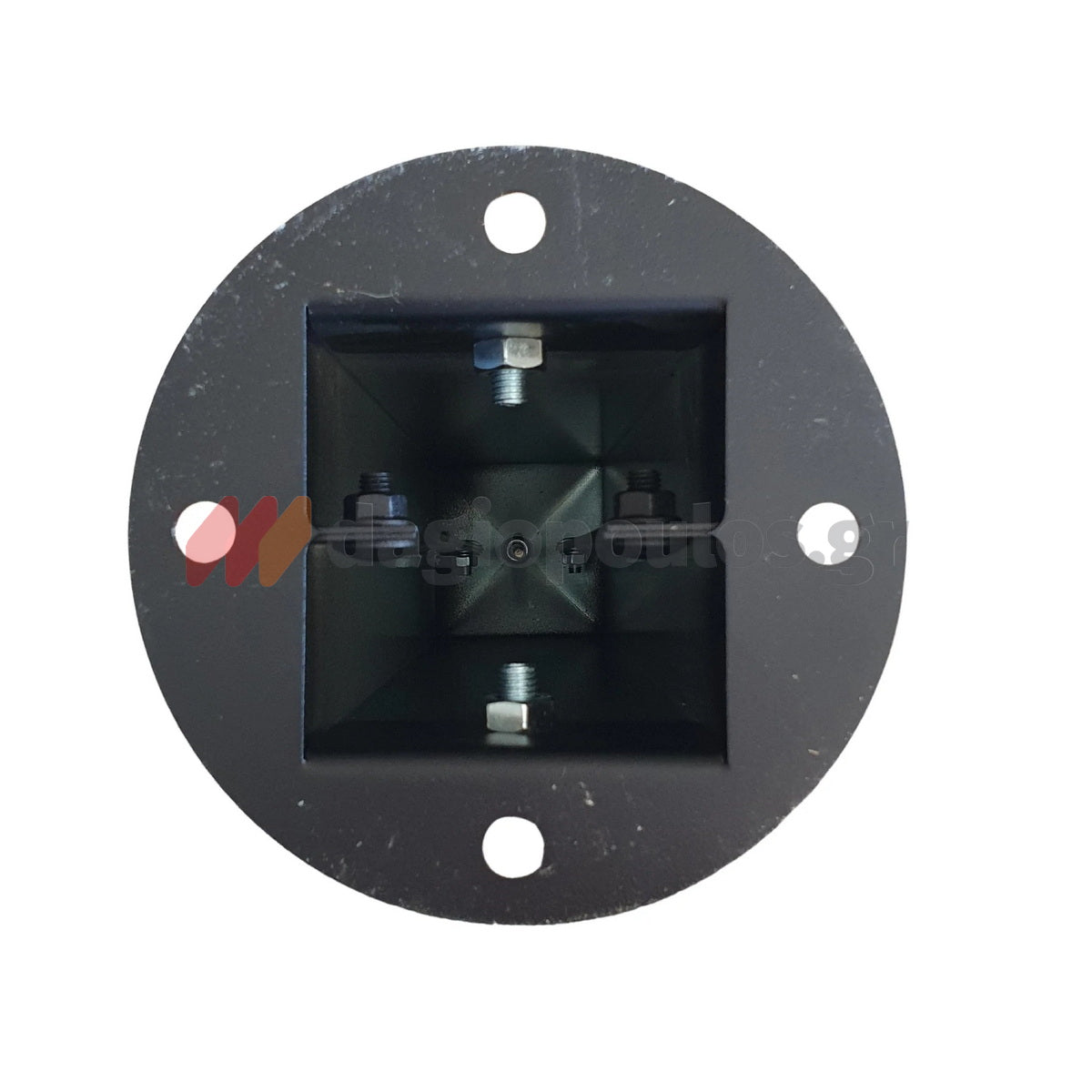 Κολωνάκι Μεταλλικό Τετράγωνο Απαγόρευσης Στάθμευσης & Οριοθέτησης Με Πυραμιδικό Τελείωμα 52cm Σταθερό