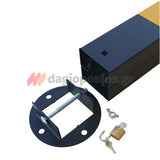 Κολωνάκι Μεταλλικό Τετράγωνο Αποσπώμενο Απαγόρευσης Στάθμευσης & Οριοθέτησης Με Πυραμιδικό Τελείωμα και Κρίκο & Λουκέτο