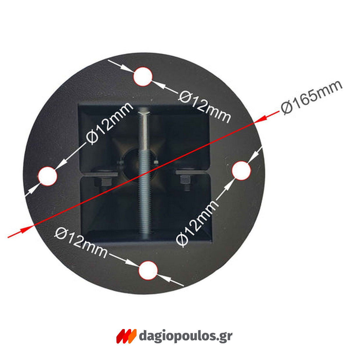 Κολωνάκι Μεταλλικό Τετράγωνο Αποσπώμενο Απαγόρευσης Στάθμευσης & Οριοθέτησης Με Διακοσμητική Μπάλα & Λουκέτο