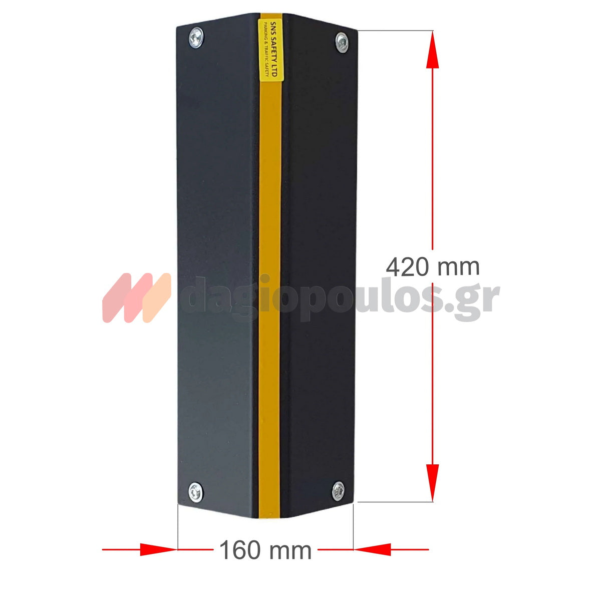 Στοπ Τροχού Μονό Μεταλλικό Βαρέως Τύπου 420mm x 160mm x 80mm
