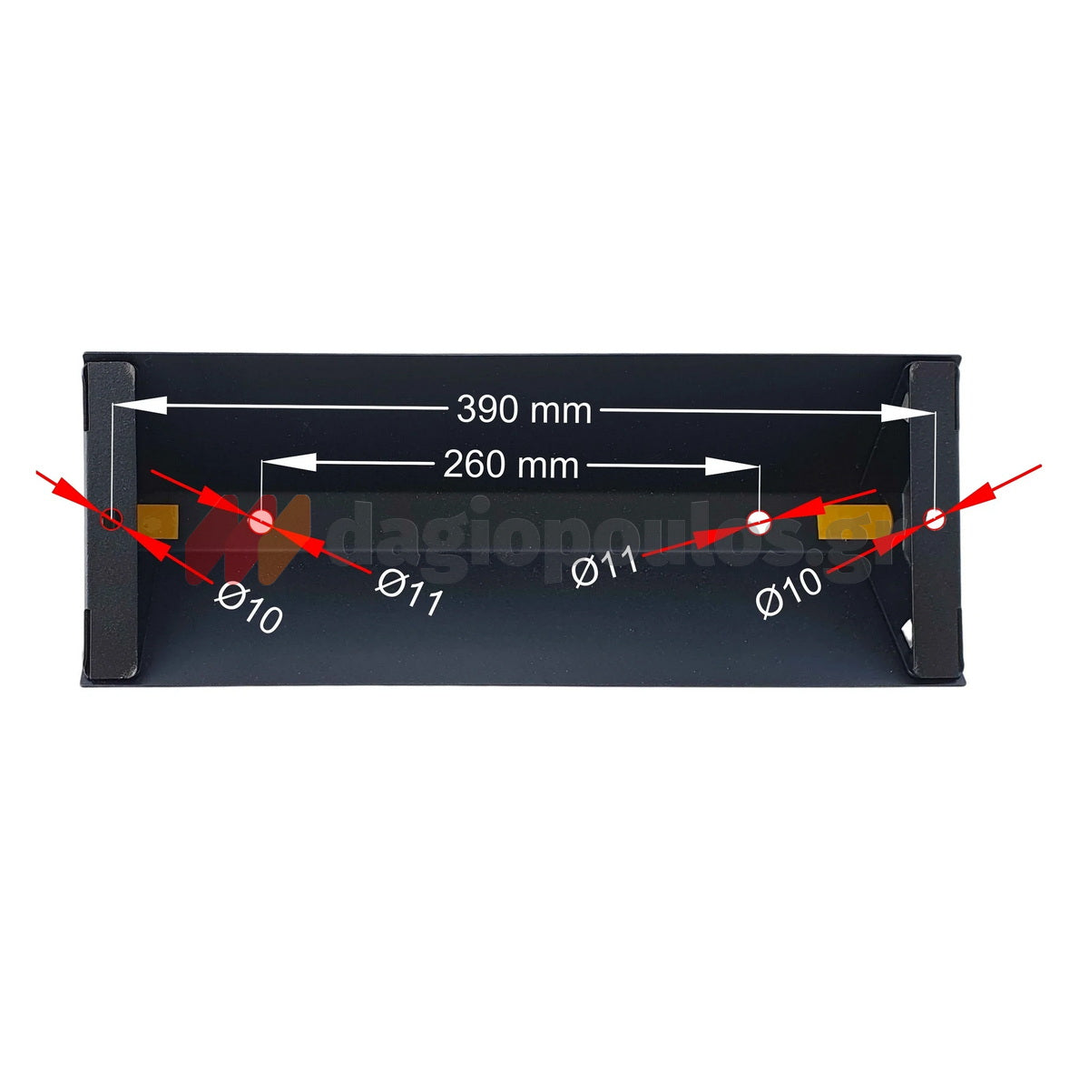 Στοπ Τροχού Μονό Μεταλλικό Βαρέως Τύπου 420mm x 160mm x 80mm