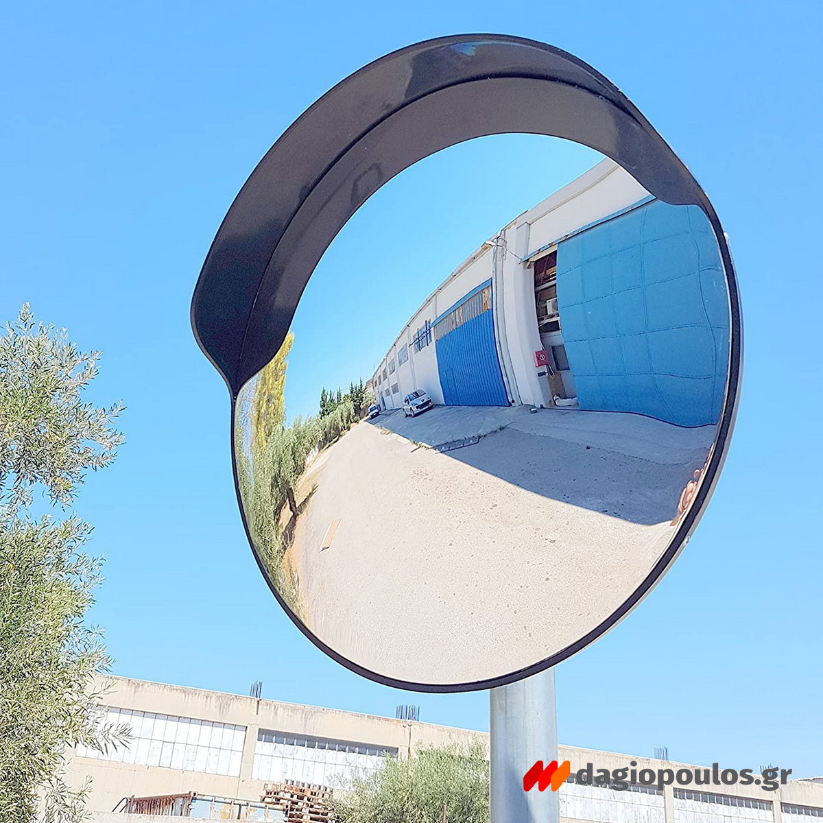 Καθρέφτης Ασφαλείας - Ελέγχου Πολυκαρβονικός Με Γείσο 60cm Μαύρος