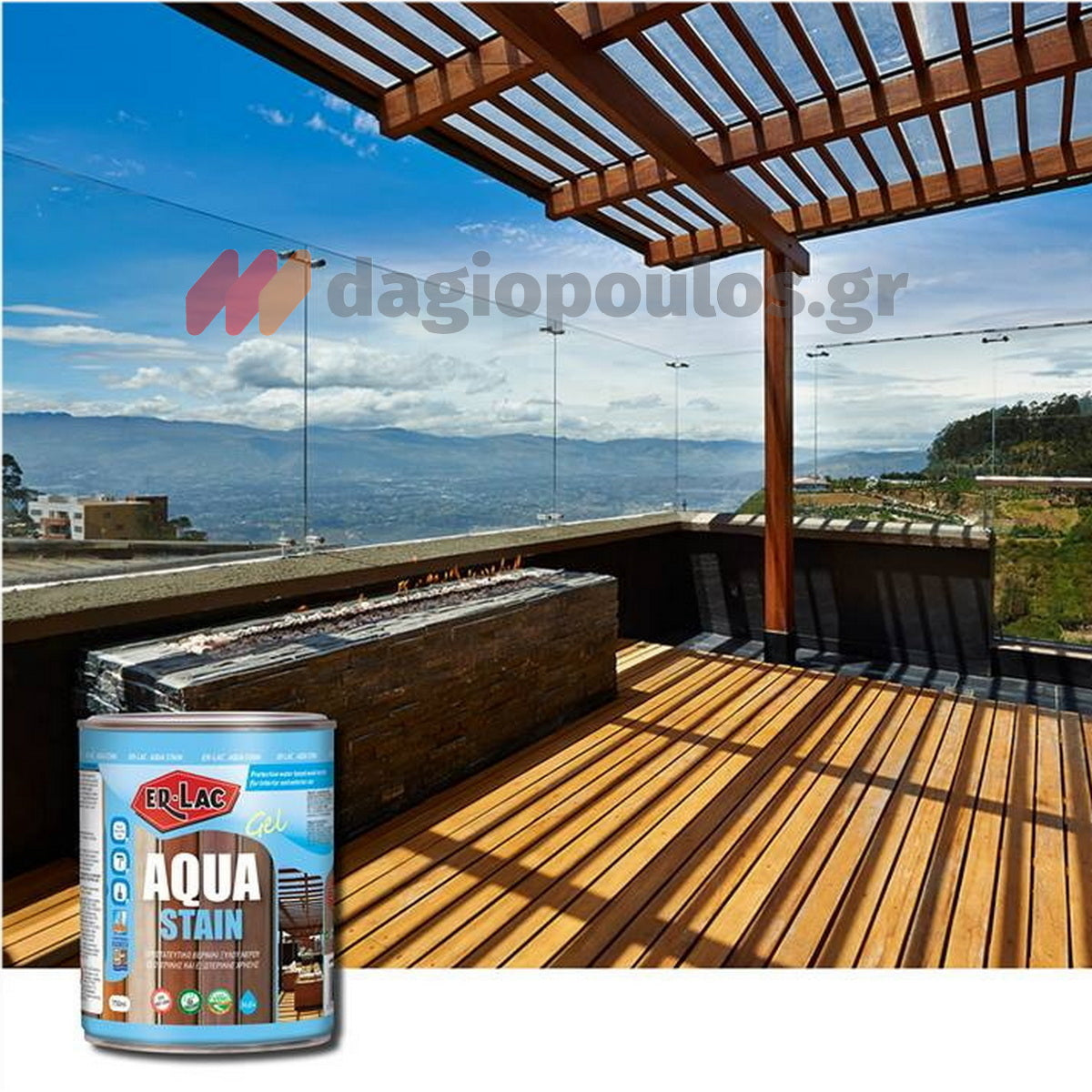 Erlac Aqua Stain Άοσμο Υδατοδιαλυτό Βερνίκι Εμποτισμού Ξύλου Ματ 2009 Παλίσανδρος