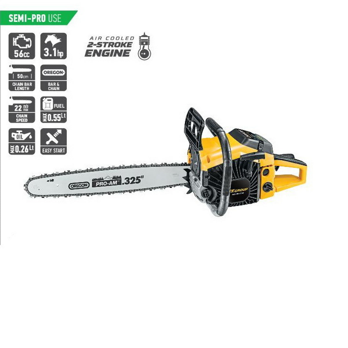 FF Group GCS 450D PRO 46059 Αλυσοπρίονο Βενζίνης 50.9cc 3.0hp Λάμα 45cm