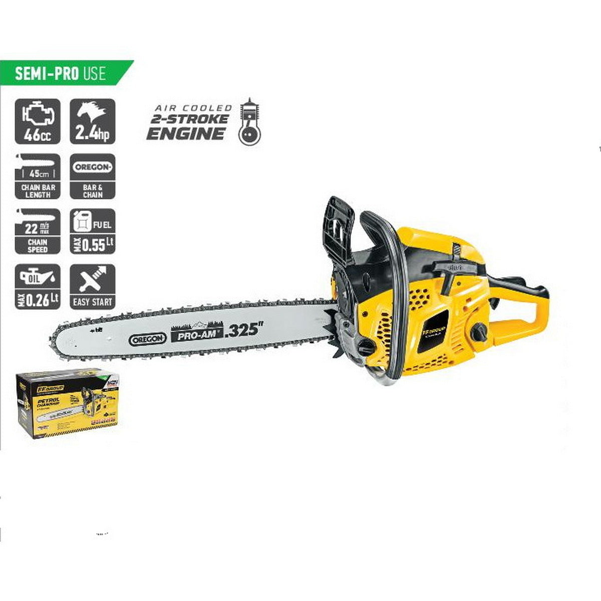 FF Group GCS 246 PLUS 45558 Αλυσοπρίονο Βενζίνης 46.0cc 2.4Hp Λάμα 45cm
