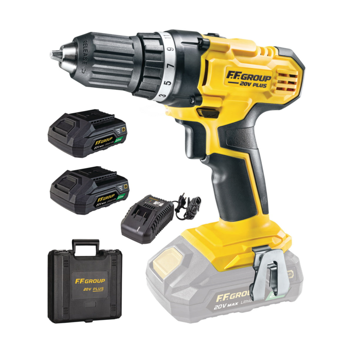 FF Group CDD/35 20V PLUS 41624 Δραπανοκατσάβιδο Μπαταρίας 20V Li-Ion Με 2 Μπαταρίες 2.0Ah - Βαλίτσα