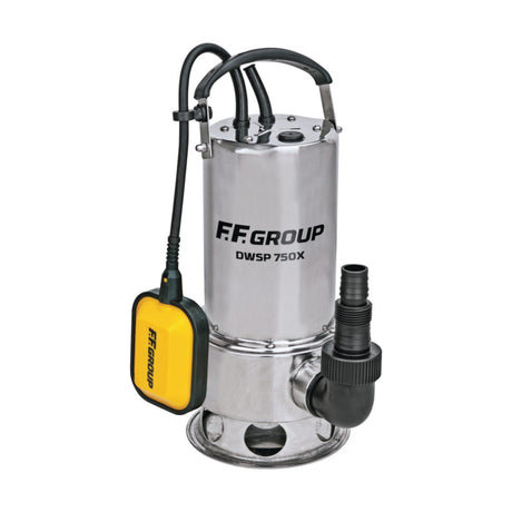 FF Group DWSP 750X 43480 Επαγγελματική Αντλία Βυθιζόμενη (Υποβρύχια) Ακάθαρτων Υδάτων 750W 13,0m³h Inox