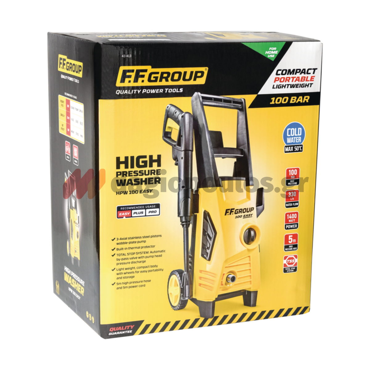 FF Group HPW 100 EASY 43413 Πλυστικό Υψηλής Πίεσης 100Bar 330Ltr/hr