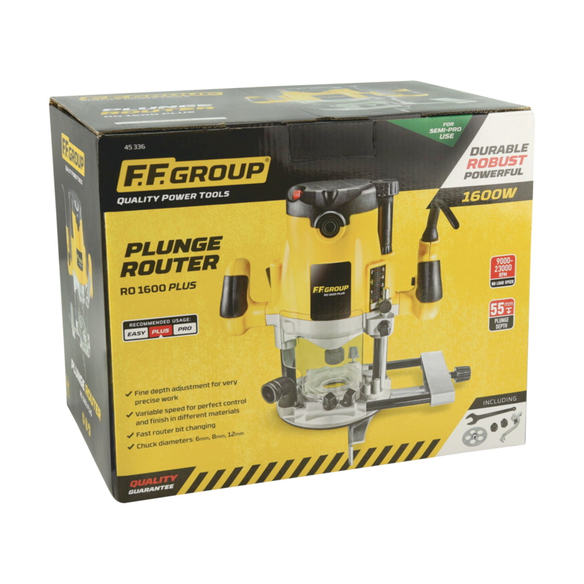 FF Group RO 1600 PLUS 45336 Επαγγελματική Ηλεκτρική Φρέζα Ξύλου (Ρούτερ) 1600Watt