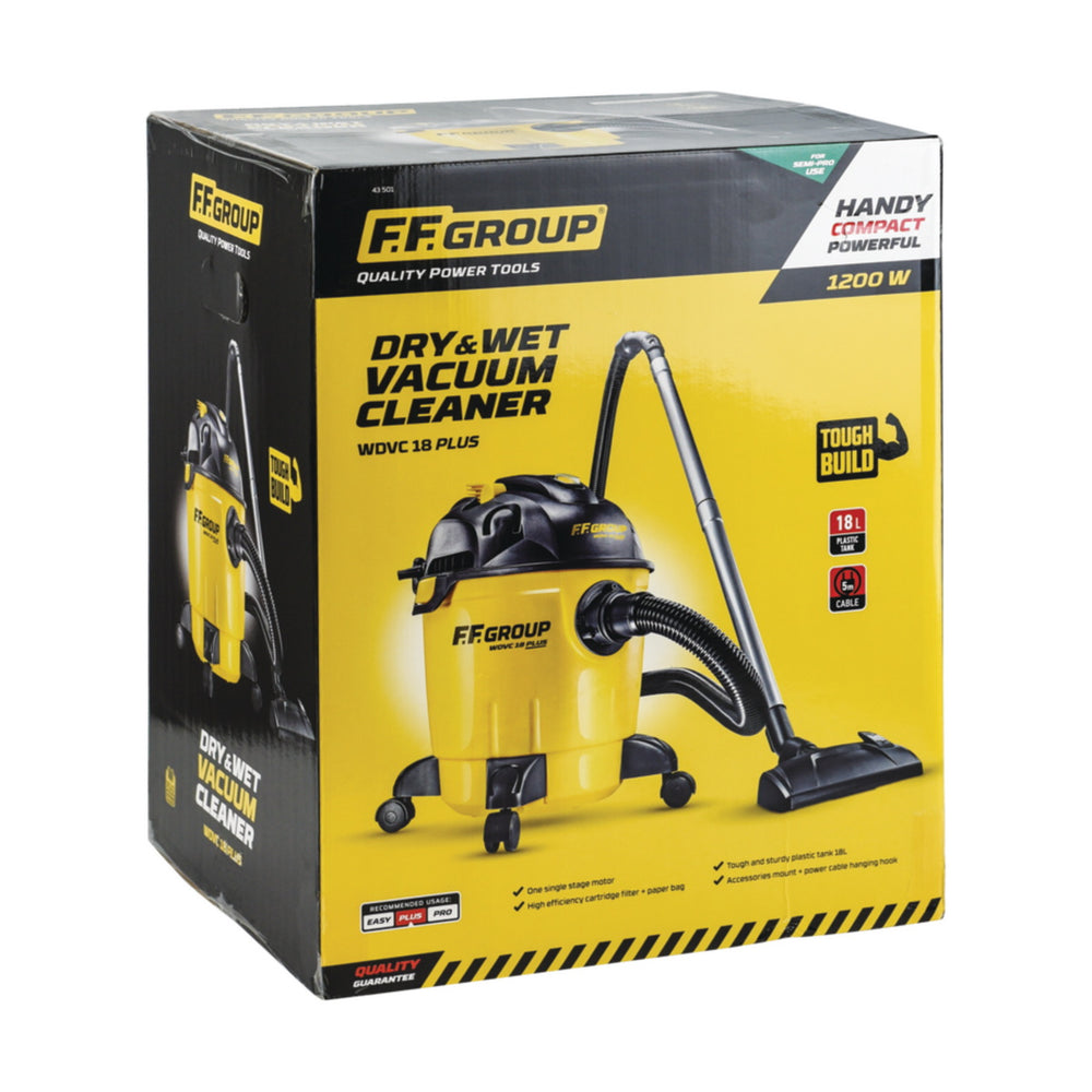 FF Group WDVC 18 PLUS 43501 Ηλεκτρική Σκούπα Υγρών / Στερεών 1200W Με Κάδο 18Ltr