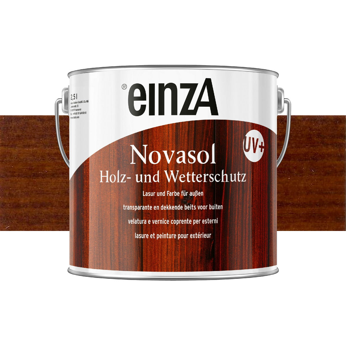 einzA Novasol Holz- und Wetterschutz Lasur Walnuss Βερνίκι - Λάδι Gel Εμποτισμού Ξύλoυ ΚΑΡΥΔΙΑ ΑΝΟΙΚΤΗ