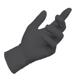 Finergo FNR-G1000 Nitrile Powder Free Γάντια Νιτριλίου Για Διαλυτικά & Μηχανικούς Μαύρα Πακ 100 Τεμ