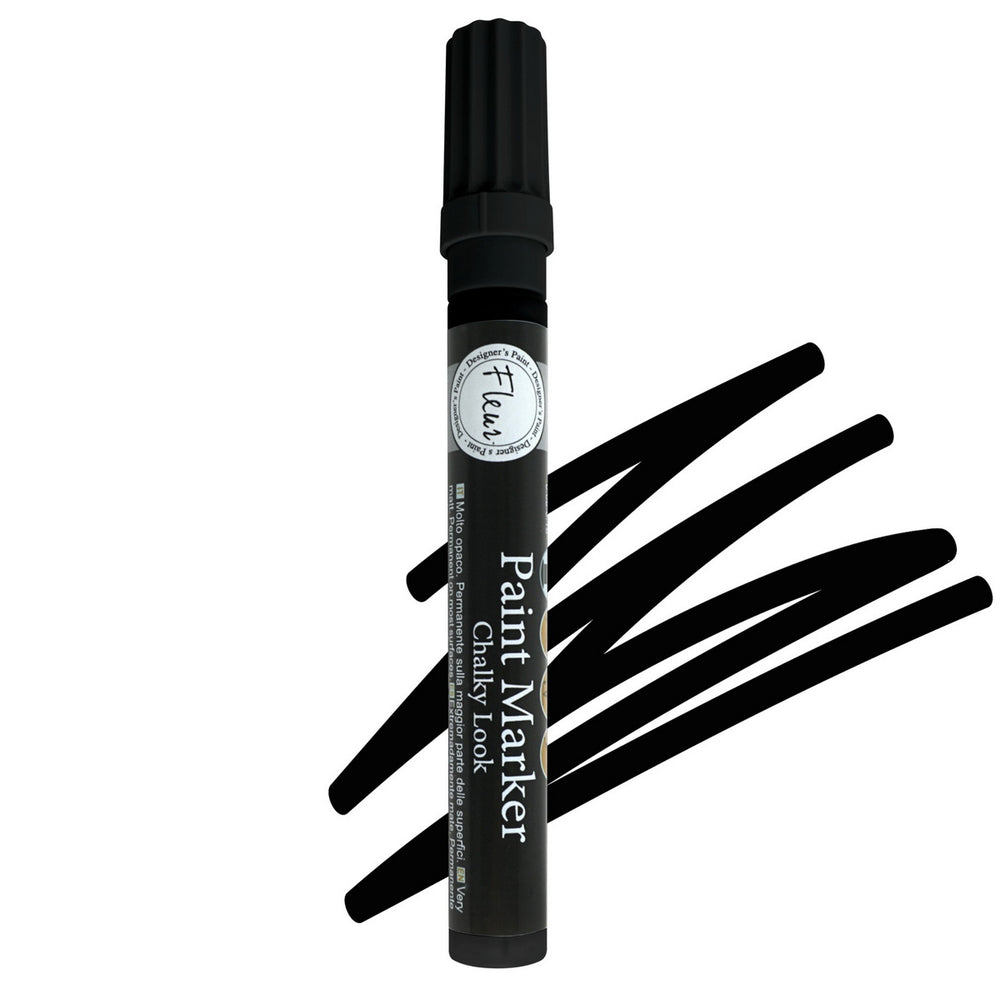 Fleur 16003 Paint Marker Chalky Look Μαρκαδόρος Χρώματος Κιμωλίας F77 Black