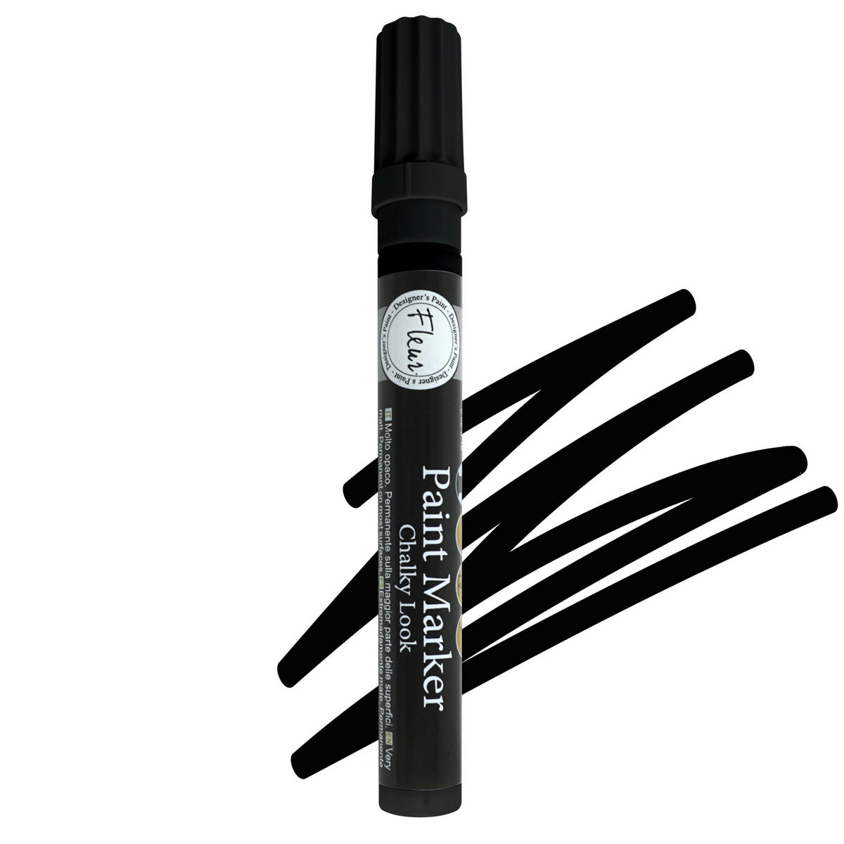 Fleur 16003 Paint Marker Chalky Look Μαρκαδόρος Χρώματος Κιμωλίας F77 Black