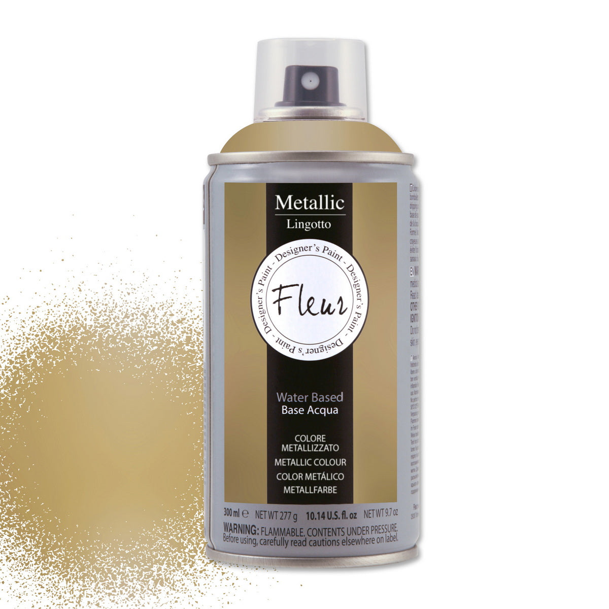 Fleur Metallic Spray ΜΕΤΑΛΛΙΚΟ Χρώμα Σπρέι Νερού F92 Lingotto (ΧΡΥΣΟ)