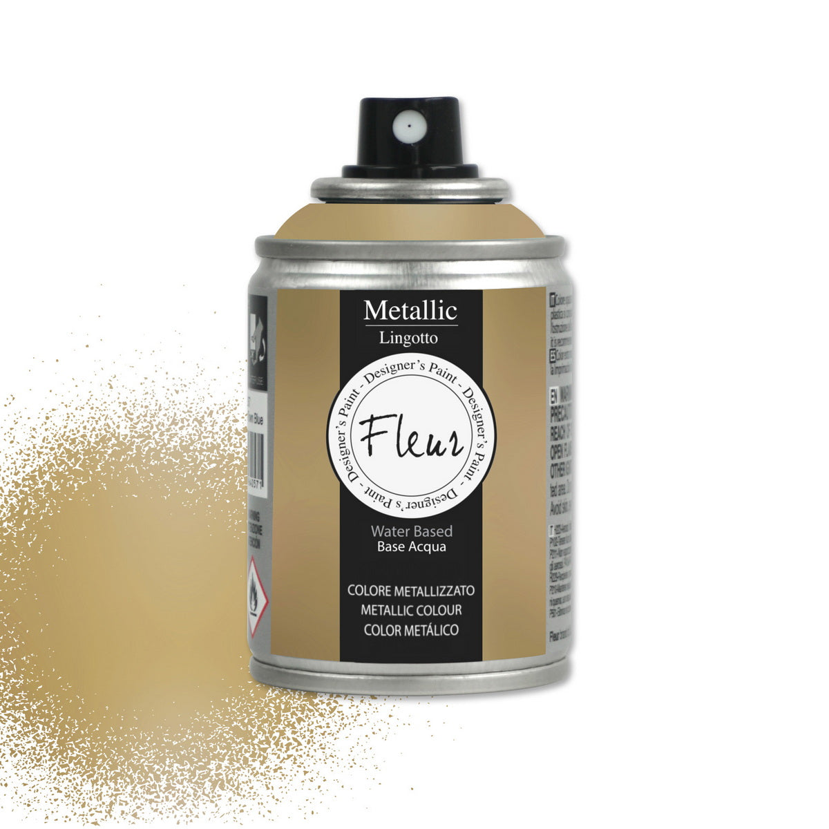 Fleur Metallic Spray ΜΕΤΑΛΛΙΚΟ Χρώμα Σπρέι Νερού F92 Lingotto (ΧΡΥΣΟ)