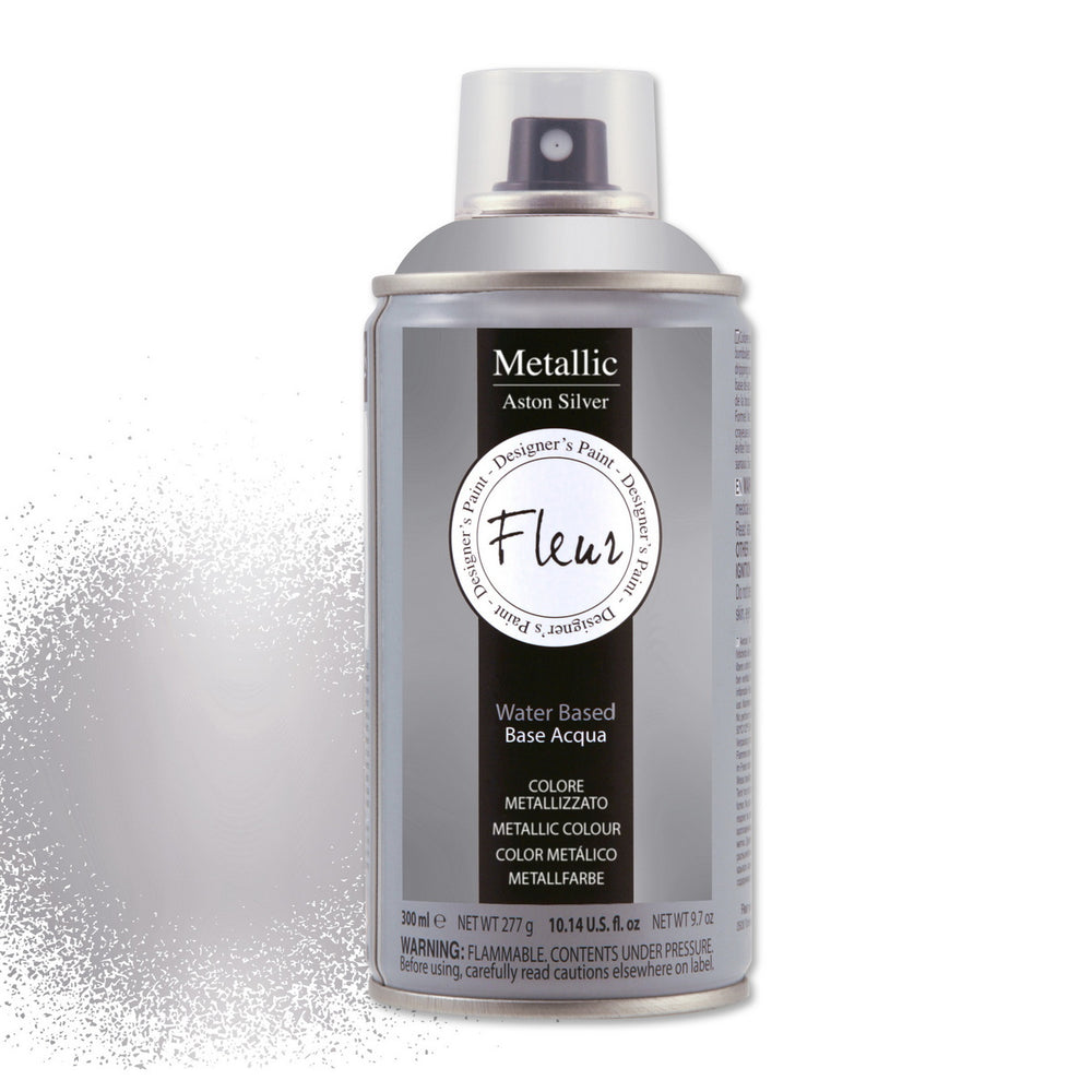 Fleur Metallic Spray ΜΕΤΑΛΛΙΚΟ Χρώμα Σπρέι Νερού F90 Aston Silver (ΑΣΗΜΙ)