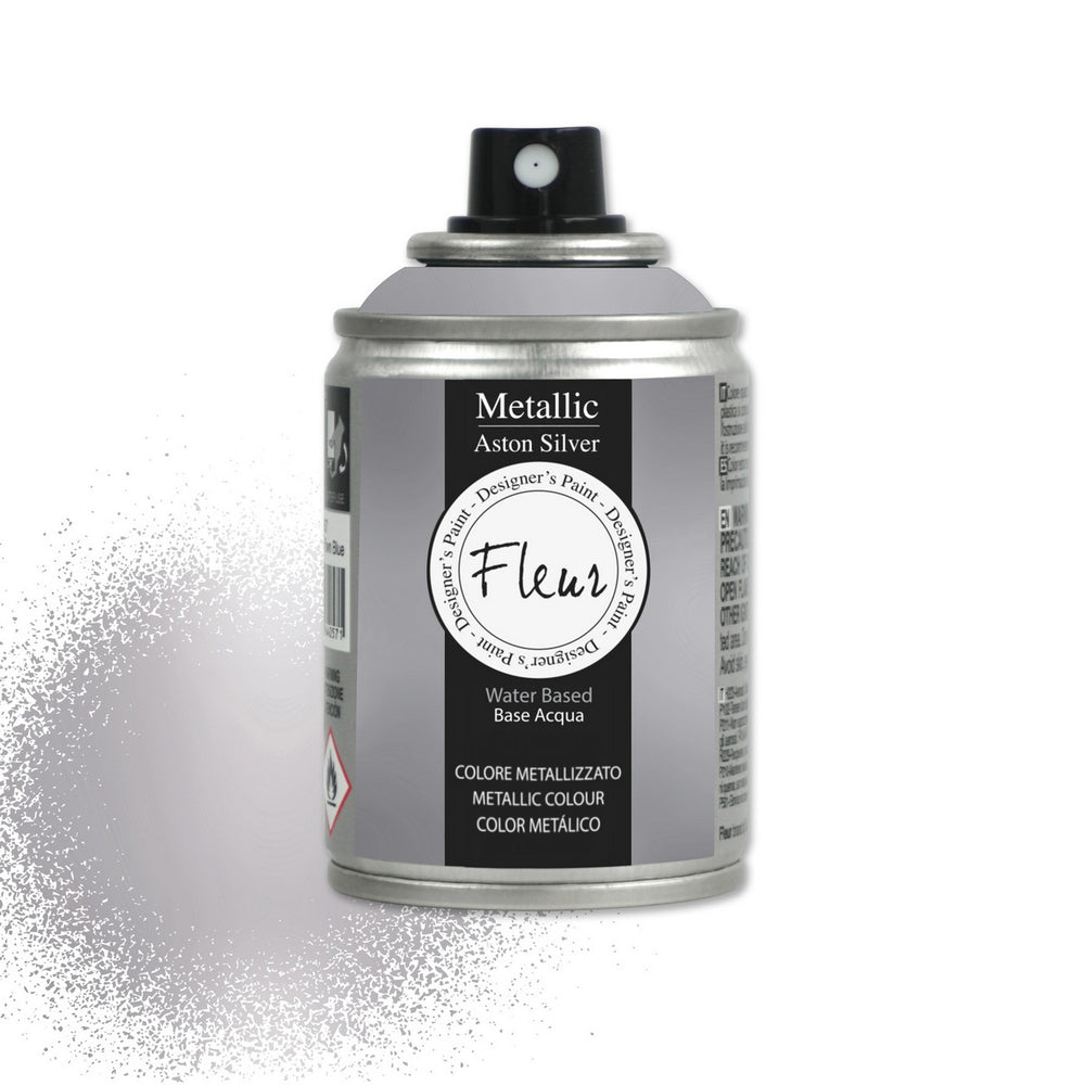 Fleur Metallic Spray ΜΕΤΑΛΛΙΚΟ Χρώμα Σπρέι Νερού F90 Aston Silver (ΑΣΗΜΙ)