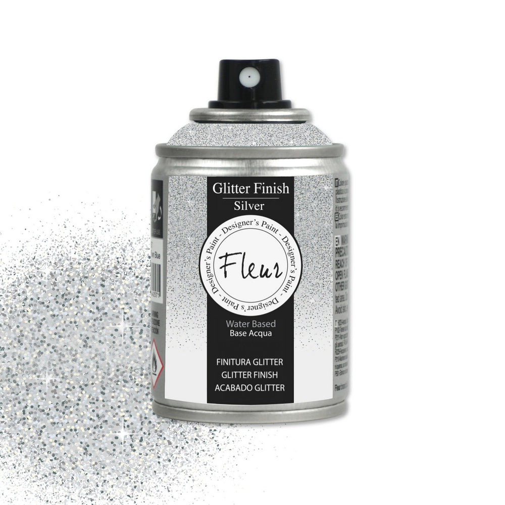 Fleur Glitter Finish Spray Διαφανές Γυαλιστερό Γκλίττερ (Στρας) Σε Σπρέι SILVER (ΑΣΗΜΙ)