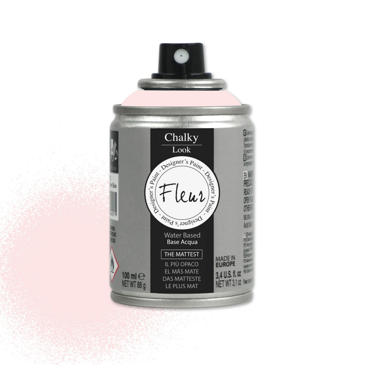 Fleur Spray Chalky Look Σπρέι Κιμωλίας Άοσμο Νερού Ματ F19 Pink Rococo