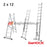 GeHOCK 010295212 Σκάλα Αλουμινίου Επαγγελματική 2 x 12 Σκαλιά Πτυσόμενη Με Τραβέρσα ΔΙΠΛΗ