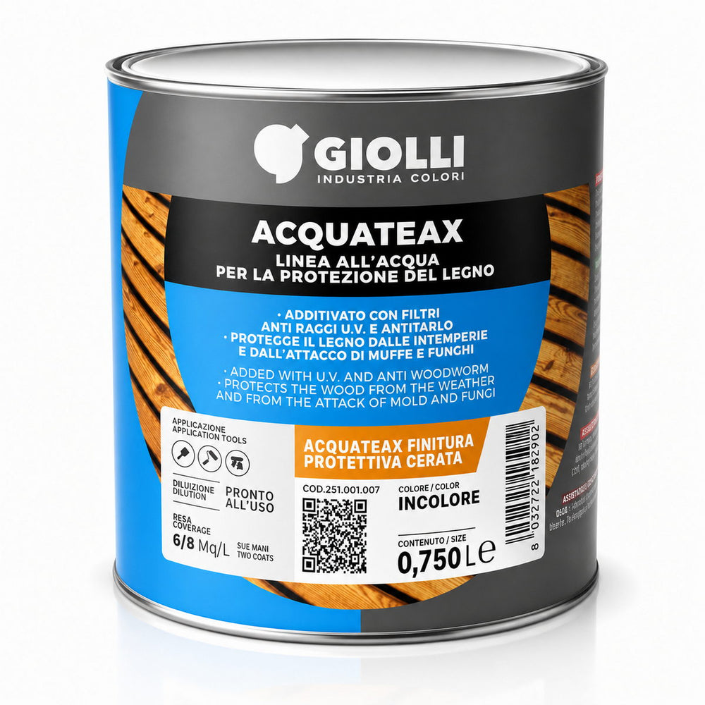 Giolli 136 Acquateax Finitura Protettiva Cerata Διαφανές Βερνίκι Νερού με Βελούδινο Ματ Φινίρισμα & Επιπλέον Αντι-UV Προστασία