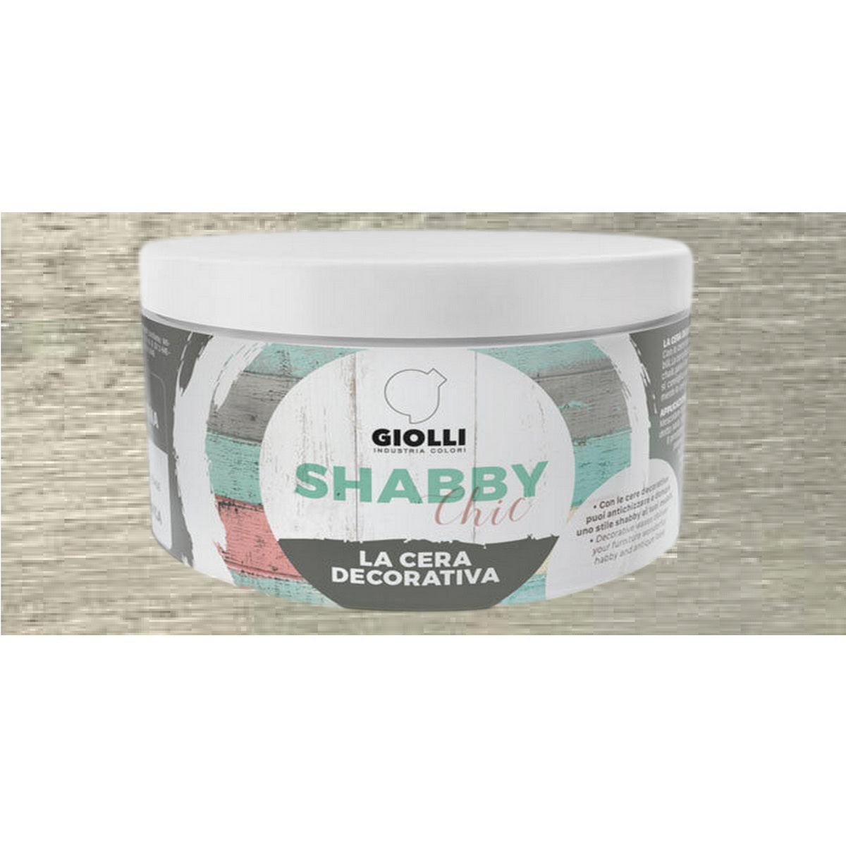 Giolli 030 Shabby Chic La Cera Decorativa Έγχρωμο Διακοσμητικό Κερί (Πάστα) Προστασίας ΑΣΗΜΙ (ARGENTO)