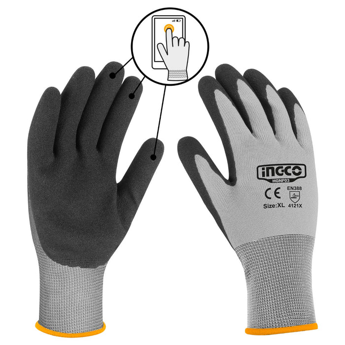 INGCO HGNF03-XL Γάντια Νιτριλίου για Οθόνη Αφής | Dagiopoulos.gr