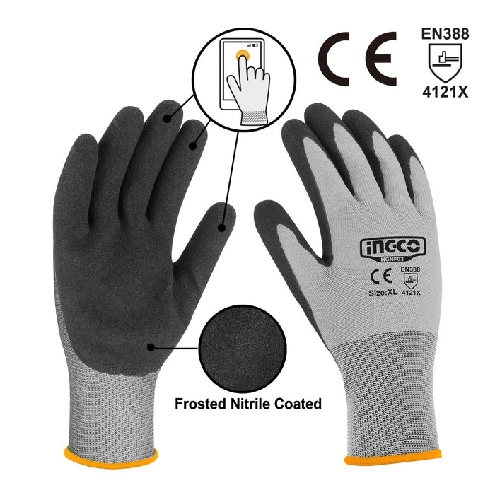 INGCO HGNF03-XL Γάντια Νιτριλίου για Οθόνη Αφής