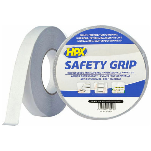HPX Safety Grip Αντιολισθητική Ταινία Ασφαλείας Ημιδιαφανής 25mmx18m | Dagiopoulos.gr