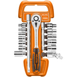Hojita HJST2171 Συλλογή Καρυδάκια Κλειδιά Μανέλα 1/2" CrV Σετ 17 Τεμ