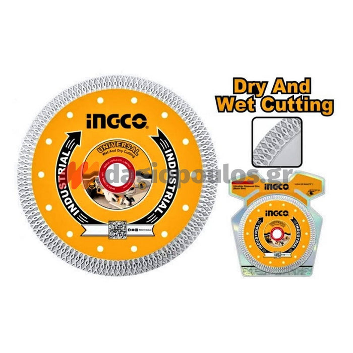 INGCO DMD082301HT Διαμαντόδισκος Λεπτός Δομικών Υλικών 230mm | Dagiopoulos.gr