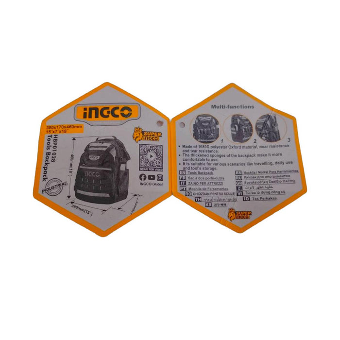 INGCO HBP01028 Επαγγελματική Εργαλειοθήκη Σακίδιο Πλάτης | Dagiopoulos.gr