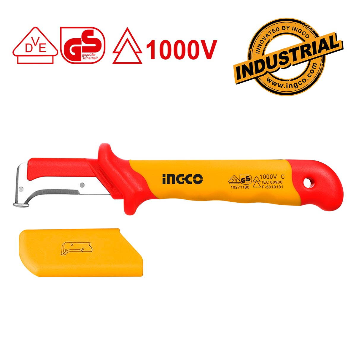INGCO HIDCK1851 Μαχαίρι Σουγιάς Ηλεκτρολόγων (Απογυμνωτής Καλωδίων) Κυρτό Με Μόνωση VDE 1000V