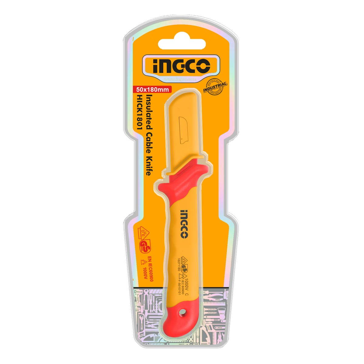 INGCO HIDCK1851 Μαχαίρι Σουγιάς Ηλεκτρολόγων (Απογυμνωτής Καλωδίων) Κυρτό Με Μόνωση VDE 1000V