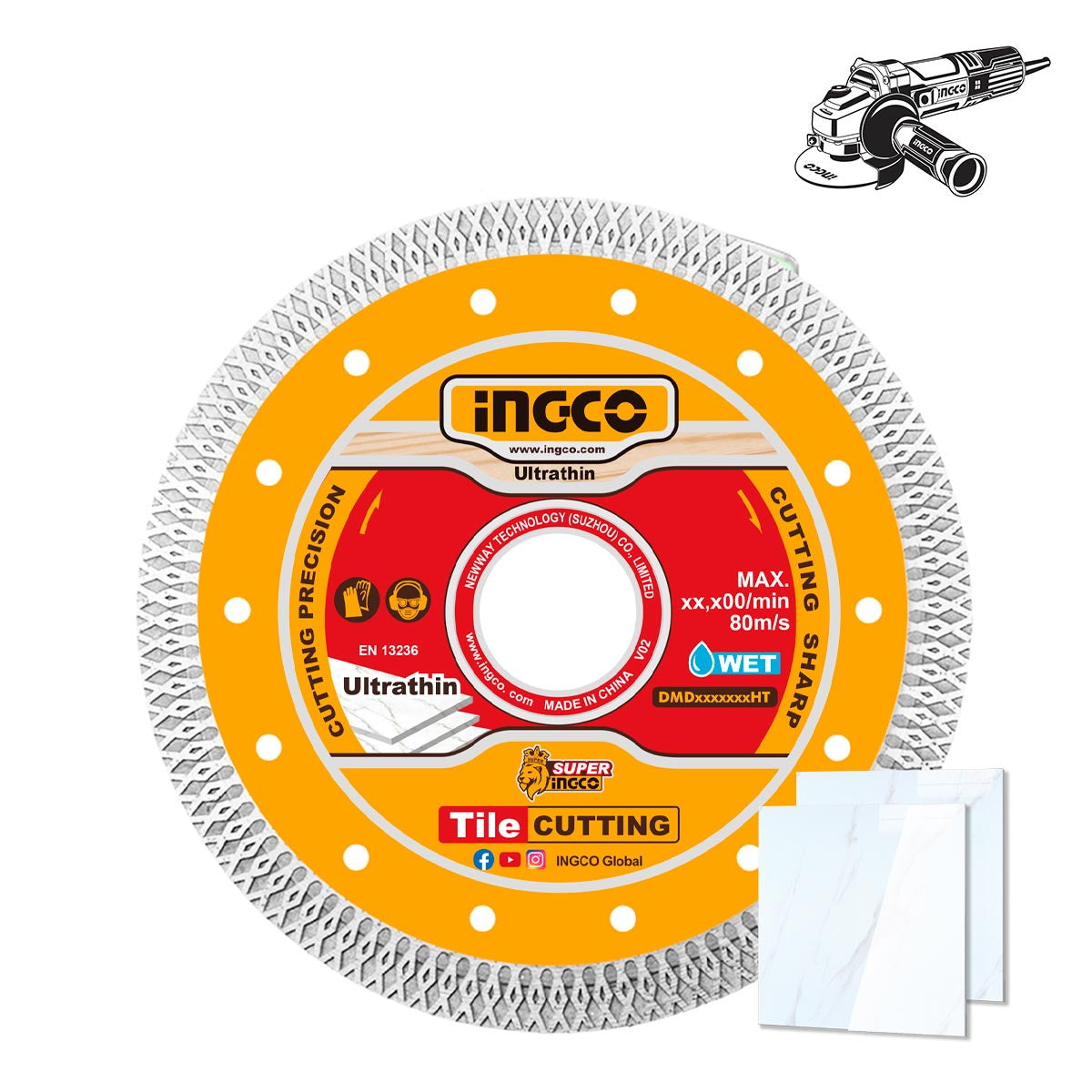 INGCO DMD081251HT Δίσκος Διαμαντέ (Διαμαντόδισκος) Κοπής Πλακιδίων Τούβλων Κεραμικών Δομικών Υλικών 125mm