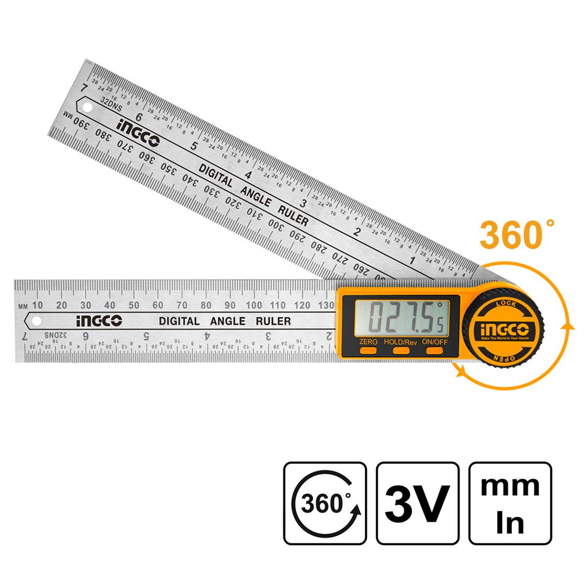 INGCO HDAR20701 Ψηφιακός Γωνιακός Χάρακας