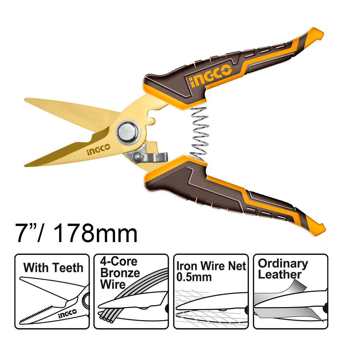 Ingco HES0187 Ψαλίδι Πολλαπλών Χρήσεων 180mm