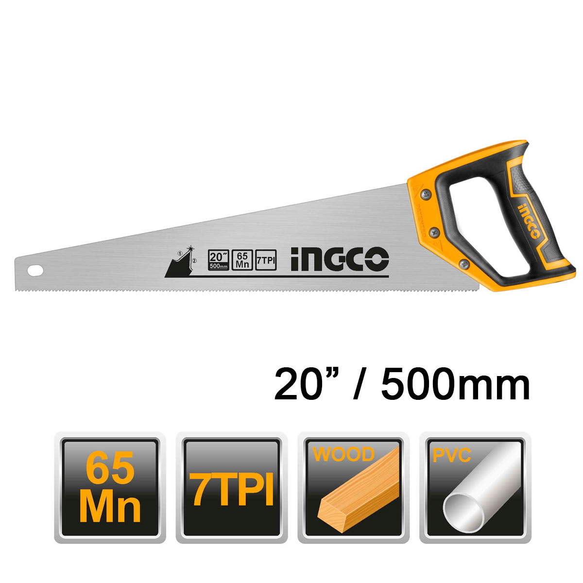 INGCO HHAS08500 Πριόνι (Σεγάτσα) Χειρός Ξύλου PVC 500mm